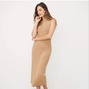 Jenni Kayne Camel Sleeveless Sweater Dress M